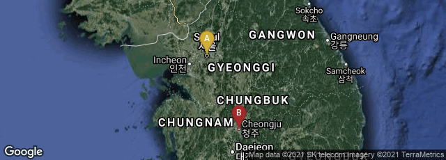Detail map of 명동, 서울특별시, South Korea,Seongan-dong, Sangdang-gu, Cheongju, Chungcheongbuk-do, South Korea