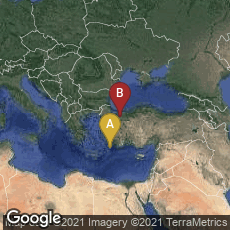 Overview map of Greece,Bursa, Turkey