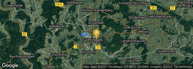 Detail map of Göttingen, Niedersachsen, Germany