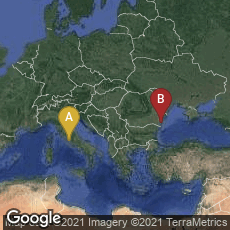 Overview map of Roma, Lazio, Italy,Constanța, Județul Constanța, Romania