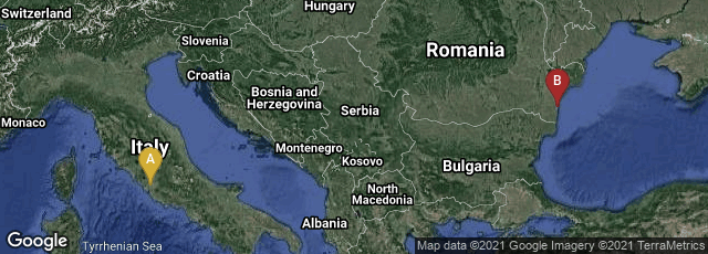 Detail map of Roma, Lazio, Italy,Constanța, Județul Constanța, Romania