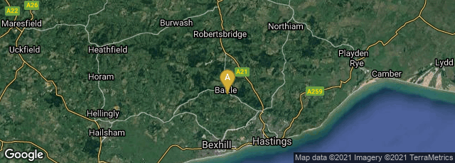 Detail map of Battle, England, United Kingdom
