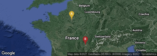 Detail map of Paris, Île-de-France, France,Lyon, Auvergne-Rhône-Alpes, France