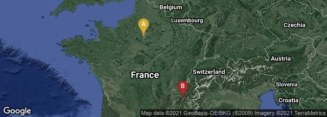 Detail map of Paris, Île-de-France, France,Grenoble, Auvergne-Rhône-Alpes, France