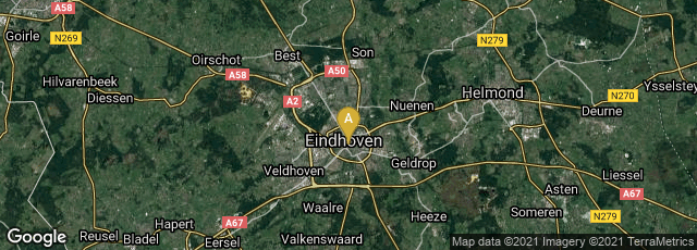 Detail map of Centrum, Eindhoven, Noord-Brabant, Netherlands