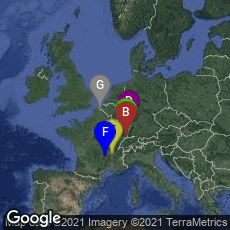 Overview map of Colmar, Grand Est, France,Mulhouse, Grand Est, France,Rouffach, Grand Est, France,Wissembourg, Grand Est, France,Vienne, Auvergne-Rhône-Alpes, France,La Chaise-Dieu, Auvergne-Rhône-Alpes, France,Ieper, Vlaanderen, Belgium