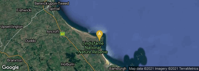 Detail map of Holy Island, Berwick-upon-Tweed, England, United Kingdom