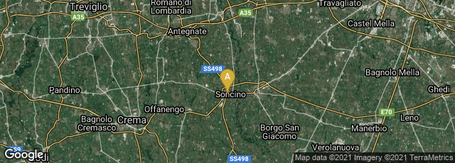 Detail map of Soncino, Lombardia, Italy