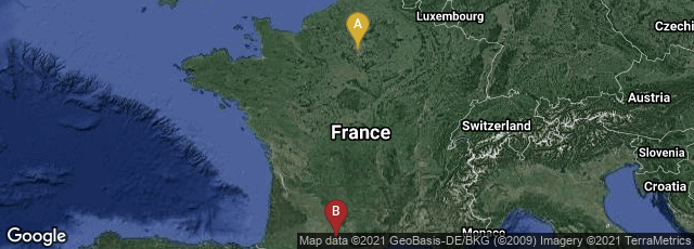 Detail map of Paris, Île-de-France, France,Toulouse, Occitanie, France