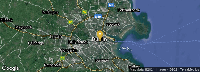Detail map of South-East Inner City, Dublin, County Dublin, Ireland