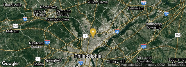 Detail map of Philadelphia, Pennsylvania, United States