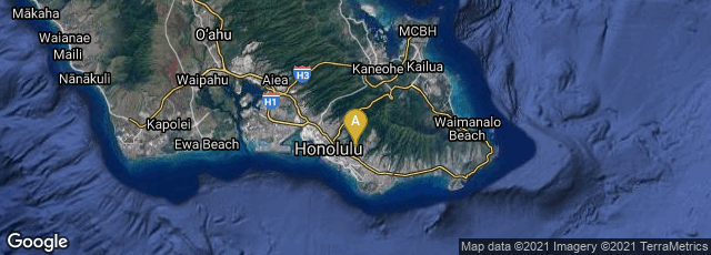 Detail map of Honolulu, Hawaii, United States