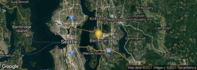 Detail map of Bellevue, Washington, United States