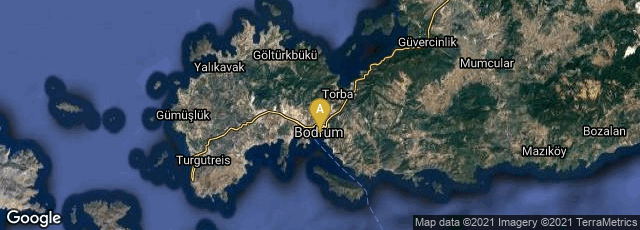 Detail map of Muğla, Turkey