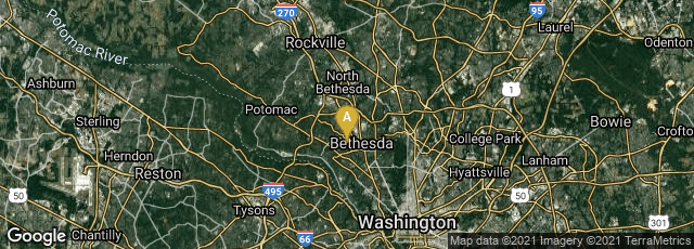 Detail map of Bethesda, Maryland, United States