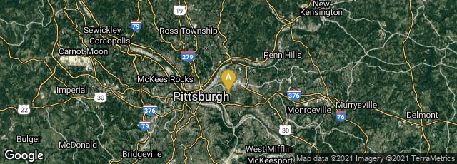 Detail map of Pittsburgh, Pennsylvania, United States