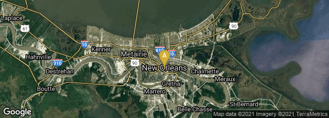 Detail map of New Orleans, Louisiana, United States