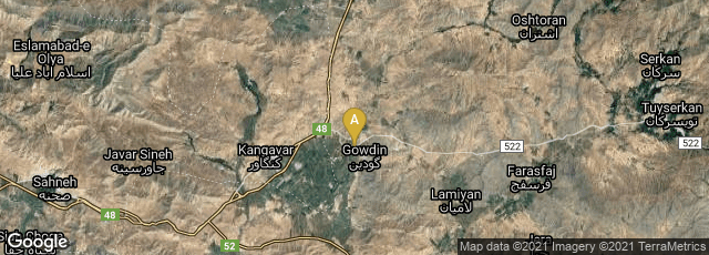 Detail map of Hamadan Province, Iran