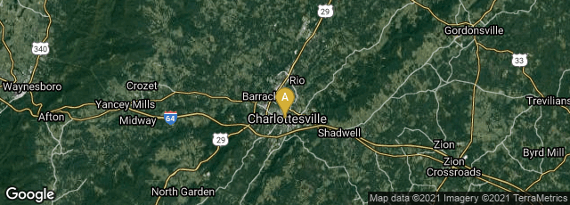 Detail map of Charlottesville, Virginia, United States