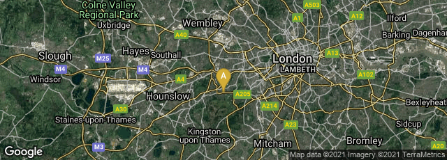 Detail map of London, England, United Kingdom