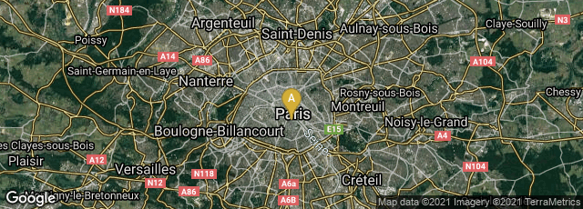 Detail map of Paris, Île-de-France, France