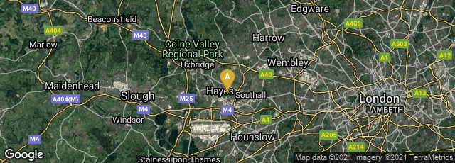 Detail map of Hayes, England, United Kingdom