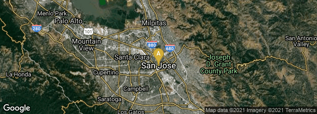 Detail map of San Jose, California, United States