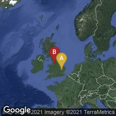 Overview map of Cambridge, England, United Kingdom,Manchester, England, United Kingdom