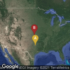 Overview map of Dallas, Texas, United States,Wichita, Kansas, United States