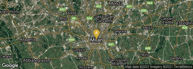 Detail map of Milano, Lombardia, Italy