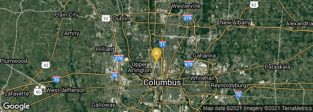 Detail map of Columbus, Ohio, United States