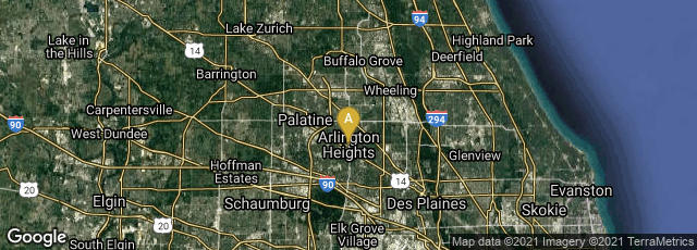 Detail map of Arlington Heights, Illinois, United States