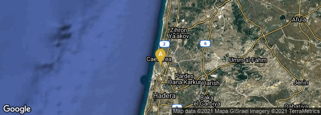 Detail map of Caesarea, Haifa District, Israel