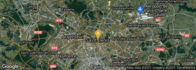 Detail map of Saint-Denis, Île-de-France, France