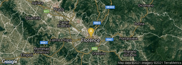 Detail map of Firenze, Toscana, Italy