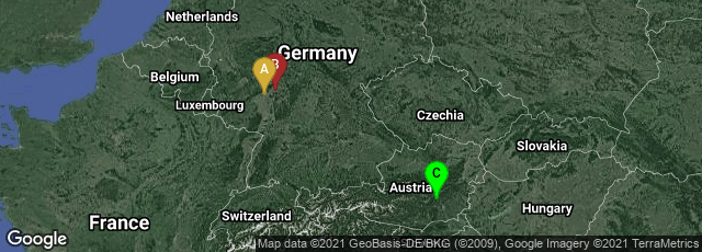 Detail map of Altstadt, Mainz, Rheinland-Pfalz, Germany,Innenstadt I, Frankfurt am Main, Hessen, Germany,Kleintal, Steiermark, Austria