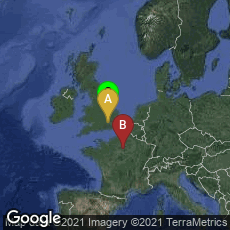 Overview map of London, England, United Kingdom,Corbeil-Essonnes, Île-de-France, France,Saint Neots, England, United Kingdom