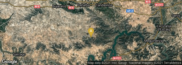 Detail map of Aragón, Spain