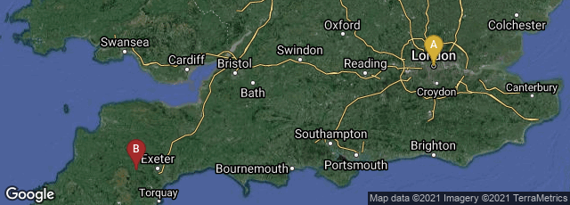 Detail map of London, England, United Kingdom,Exeter, England, United Kingdom