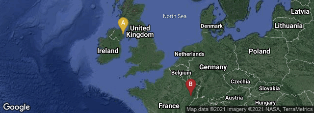 Detail map of Bangor, Northern Ireland, United Kingdom,Luxeuil-les-Bains, Bourgogne-Franche-Comté, France