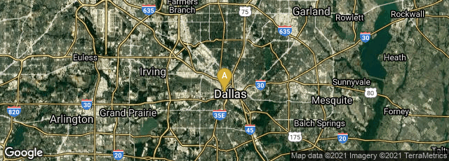 Detail map of Dallas, Texas, United States