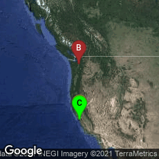 Overview map of Mountain View, California, United States,Bellevue, Washington, United States,Santa Clara, California, United States