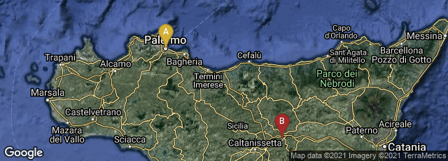 Detail map of Palermo, Sicilia, Italy,Enna, Sicilia, Italy