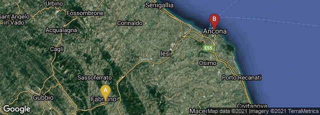 Detail map of Marche, Italy,Ancona, Marche, Italy
