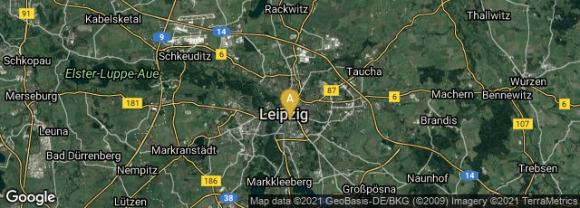Detail map of Mitte, Leipzig, Sachsen, Germany