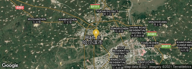 Detail map of China, Songbei Qu, Haerbin Shi