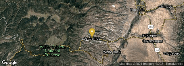 Detail map of Los Alamos, New Mexico, United States