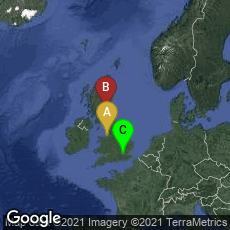 Overview map of Liverpool, England, United Kingdom,Edinburgh, Scotland, United Kingdom,London, England, United Kingdom