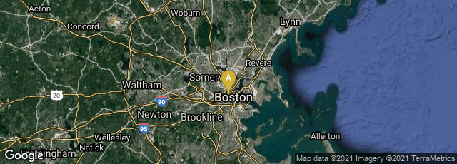 Detail map of Boston, Massachusetts, United States