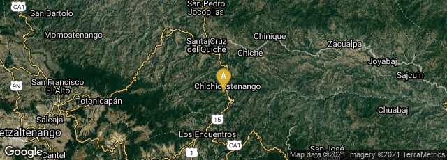 Detail map of Chichicastenango, Quiché, Guatemala